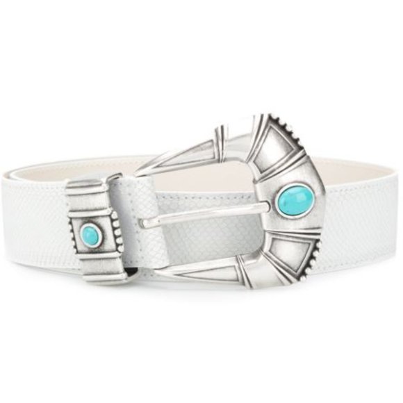 IRO White Belt with Silver and Turquoise Accents display picture 3